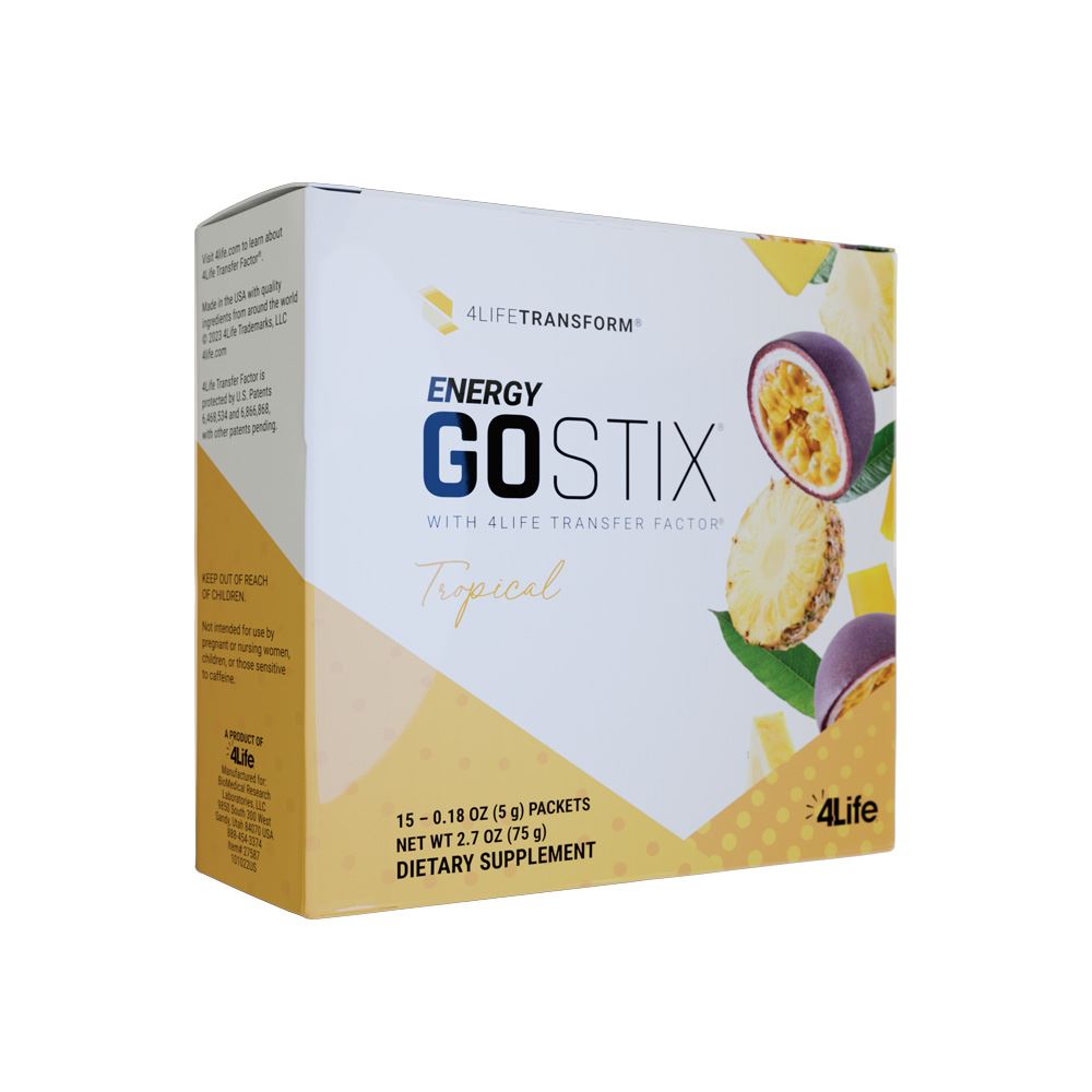 4Life Energy Go Stix Tropical - sustained clean energy stick packs with Transfer Factor